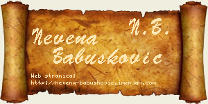 Nevena Babušković vizit kartica